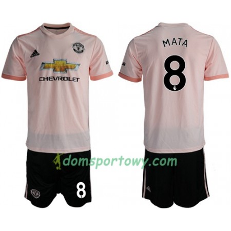 Koszulka Manchester United Mata 8 Dziecięcy Wyjazdowe Koszulki Piłkarskie 2018-2019 Krótki Rękaw